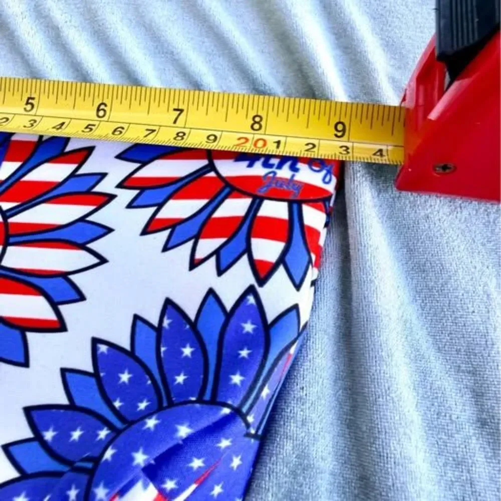 4th of July Patriotic Zipper Pouch USA Stars Makeup Bag Cosmetic Case 9x5.5